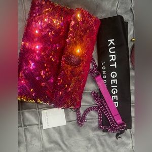 Kurt Geiger pink sequin bag